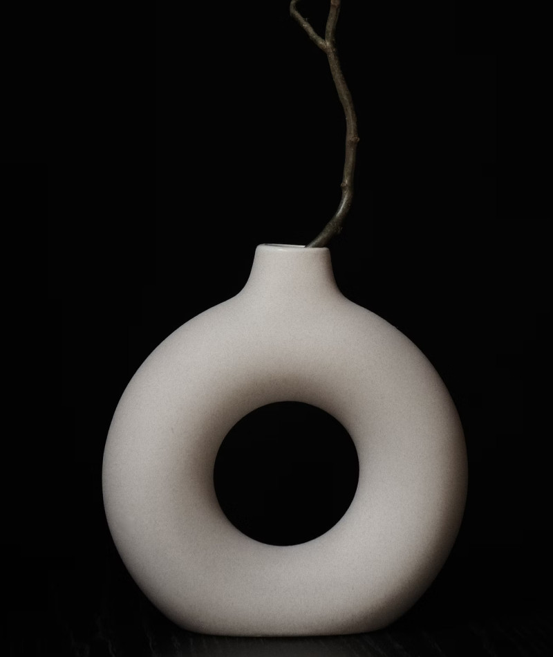 Ceramic Donut-Shaped Vase