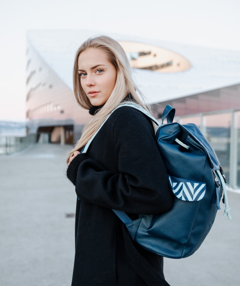 Azure Adventure Leather Backpack