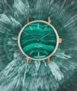 Golden Watch with Greenstone Face
