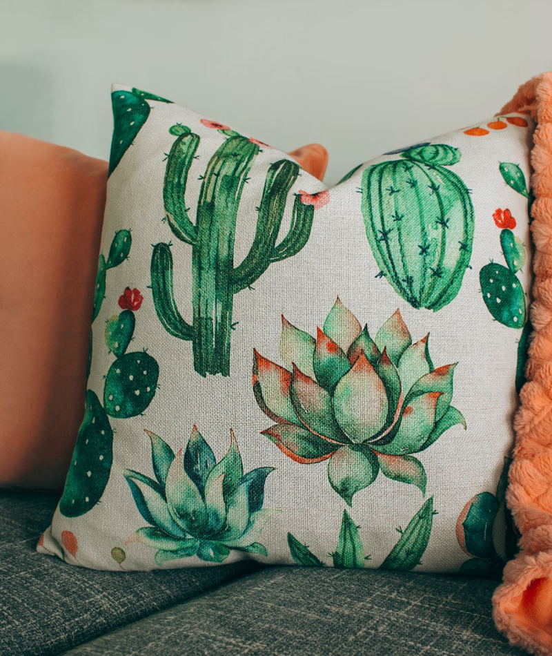 Assorted Succulent Cotton Cushion Covers