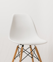 Contemporary White Wood and Plastic Chair