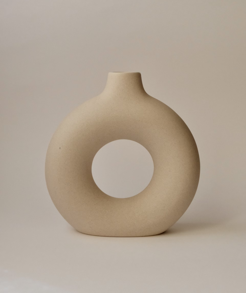 Ceramic Donut-Shaped Vase