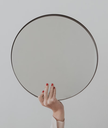 Elegant Round Black Metal Mirror