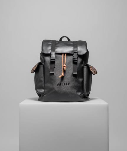 [LB1001-BLK] Azure Adventure Leather Backpack