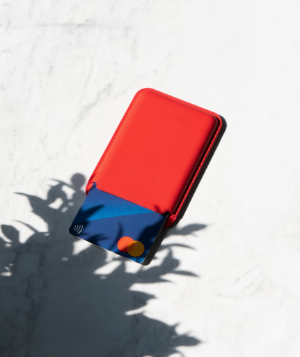 [CH6001-RED] Crimson Leather Card Holder