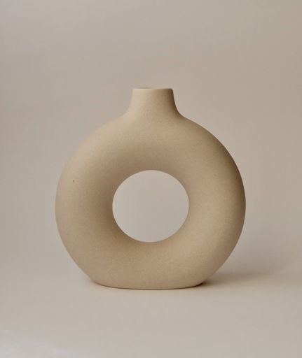 [GV7001-DON] Ceramic Donut-Shaped Vase