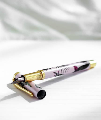 [PN2001-PINK] Pink and Golden Fountain Ink Pen
